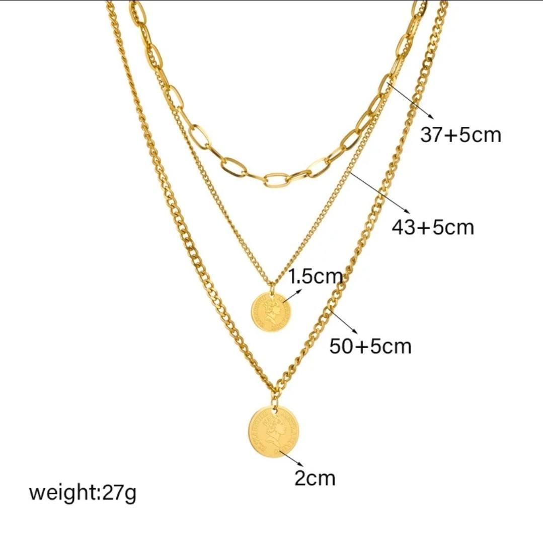 Chunky Multi-Layer Necklace Chain Queen Lady Choker Women Fashion Jewelry 103