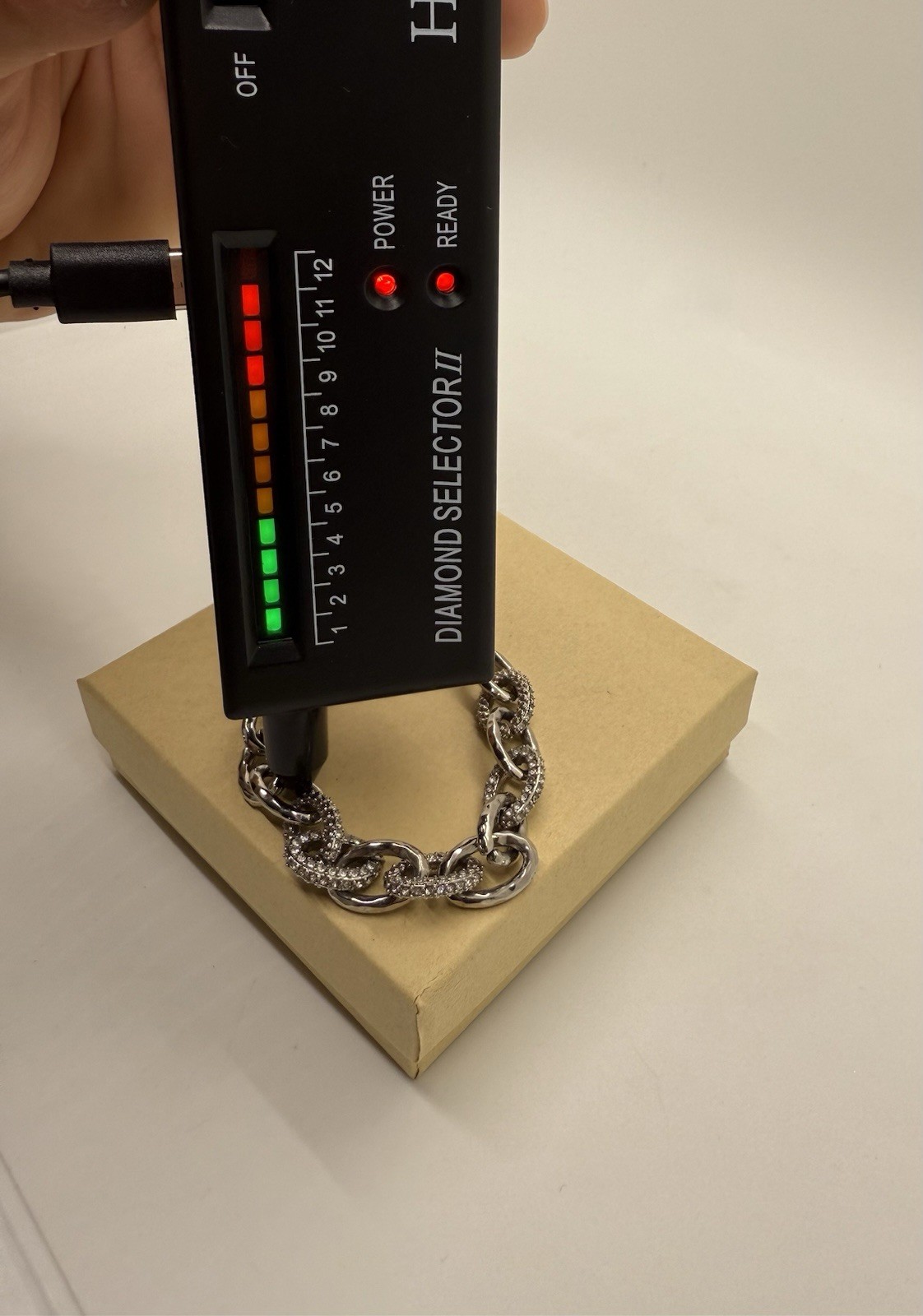 Stella & Dot Christina Bracelet Pave Rhinestone Silver Tone Link 7-8 Inch