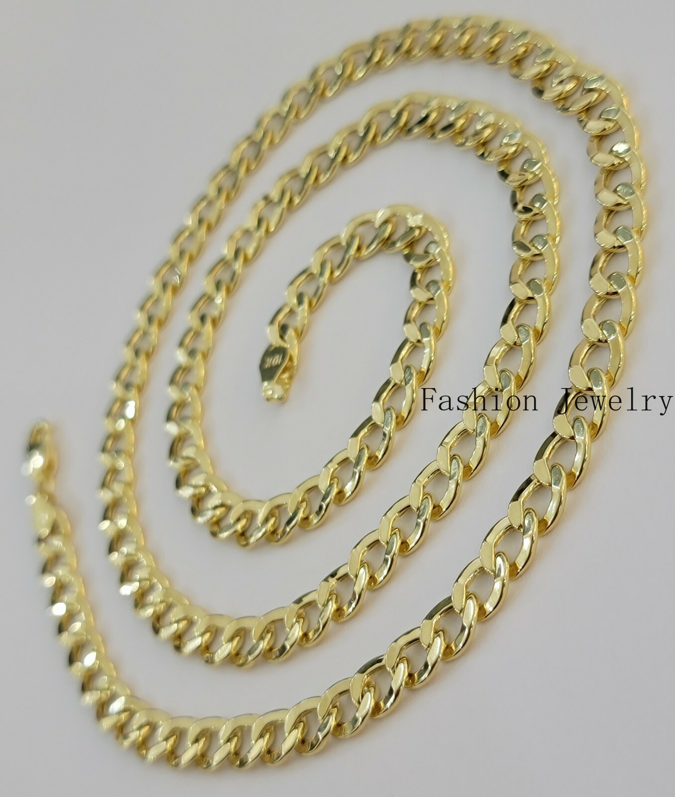 10k Gold Cuban Link Chain Necklace 6.5mm 20″ 22″ 24″ 26″ 28″ REAL 10kt Yellow Gd