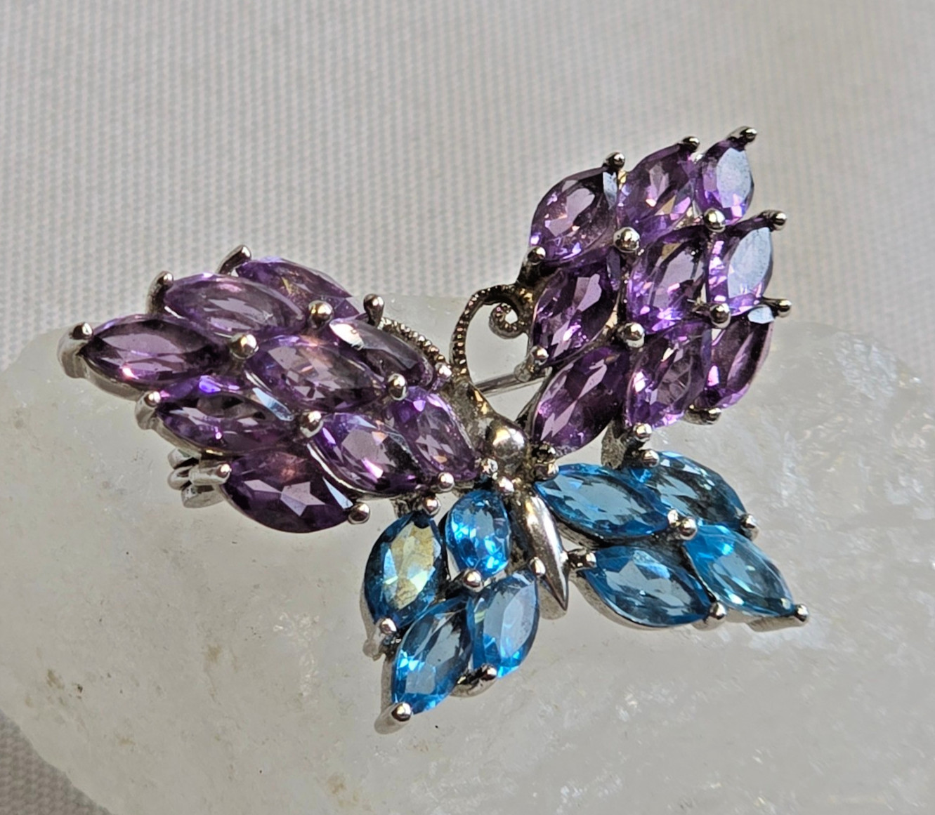 Sterling Silver Pin / Pendant Combo 13.1g Fine Jewelry Multicolor Stones *READ*