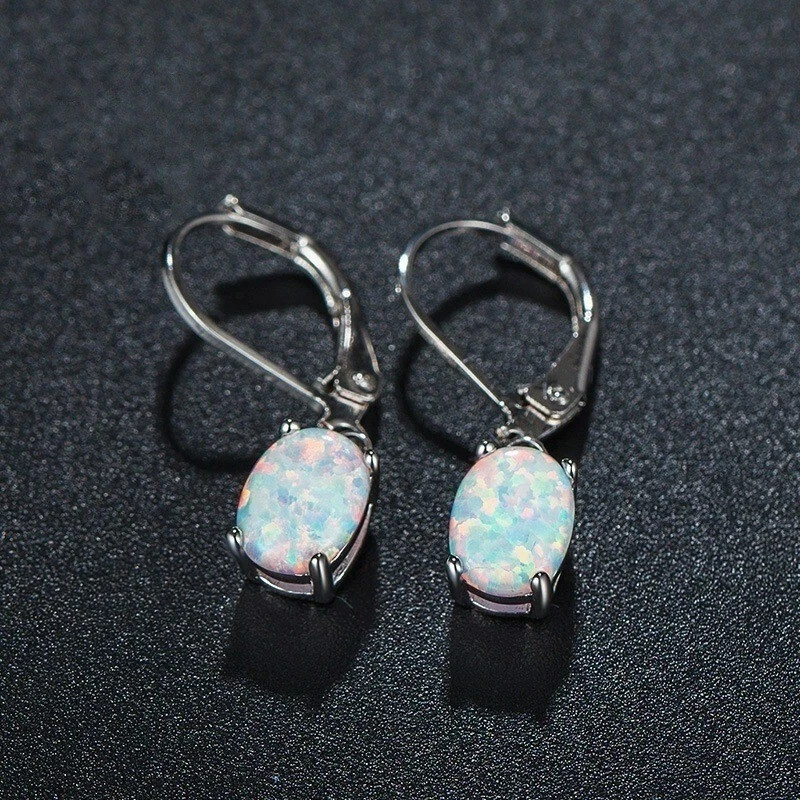 Natural Fire Opal Teardrop Dangle Earrings Chakra Healing Delicate Women Jewelry