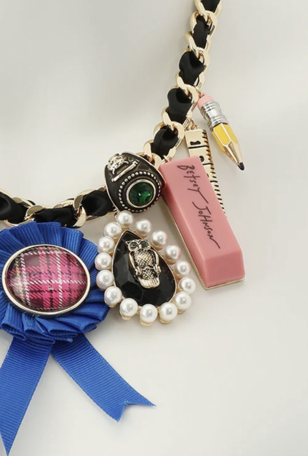 Betsey Johnson 🍎BEST IN CLASS🎓 Charm Statement Necklace NWT