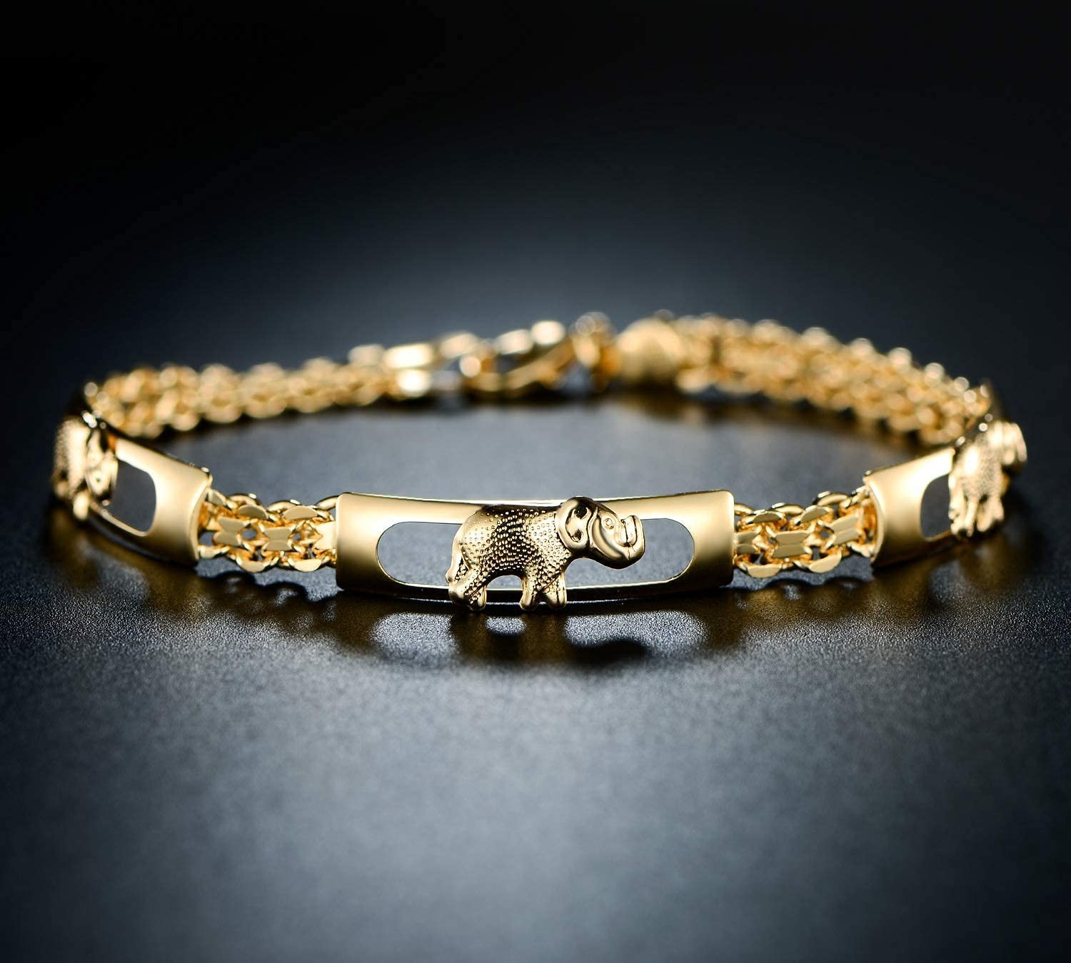 18K Gold Plated Elephant Bracelet – Unique Women’s Jewelry & Gift Idea
