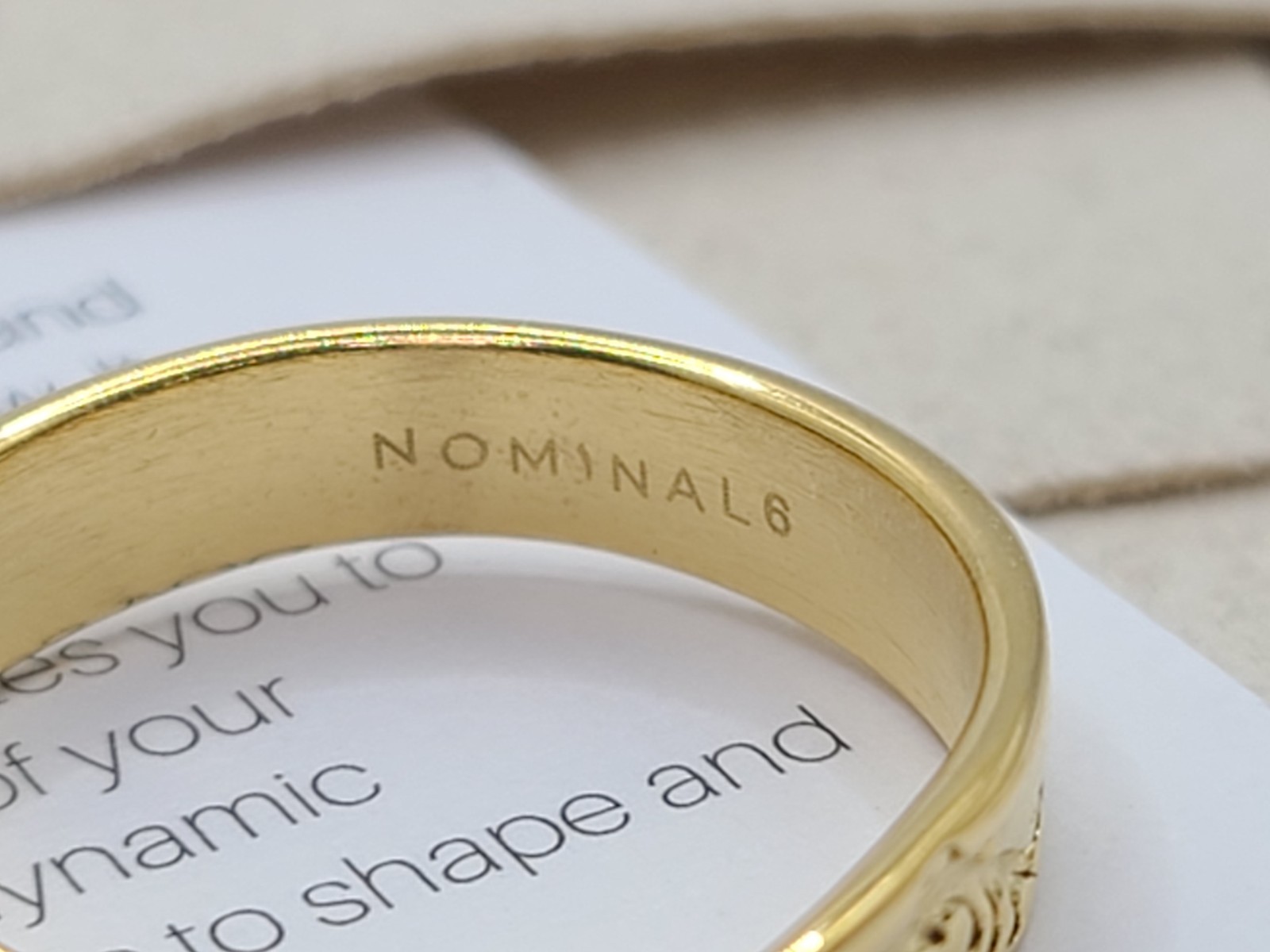 Nominal Tidal Wave Ring sz US 6 18k Gold PVD