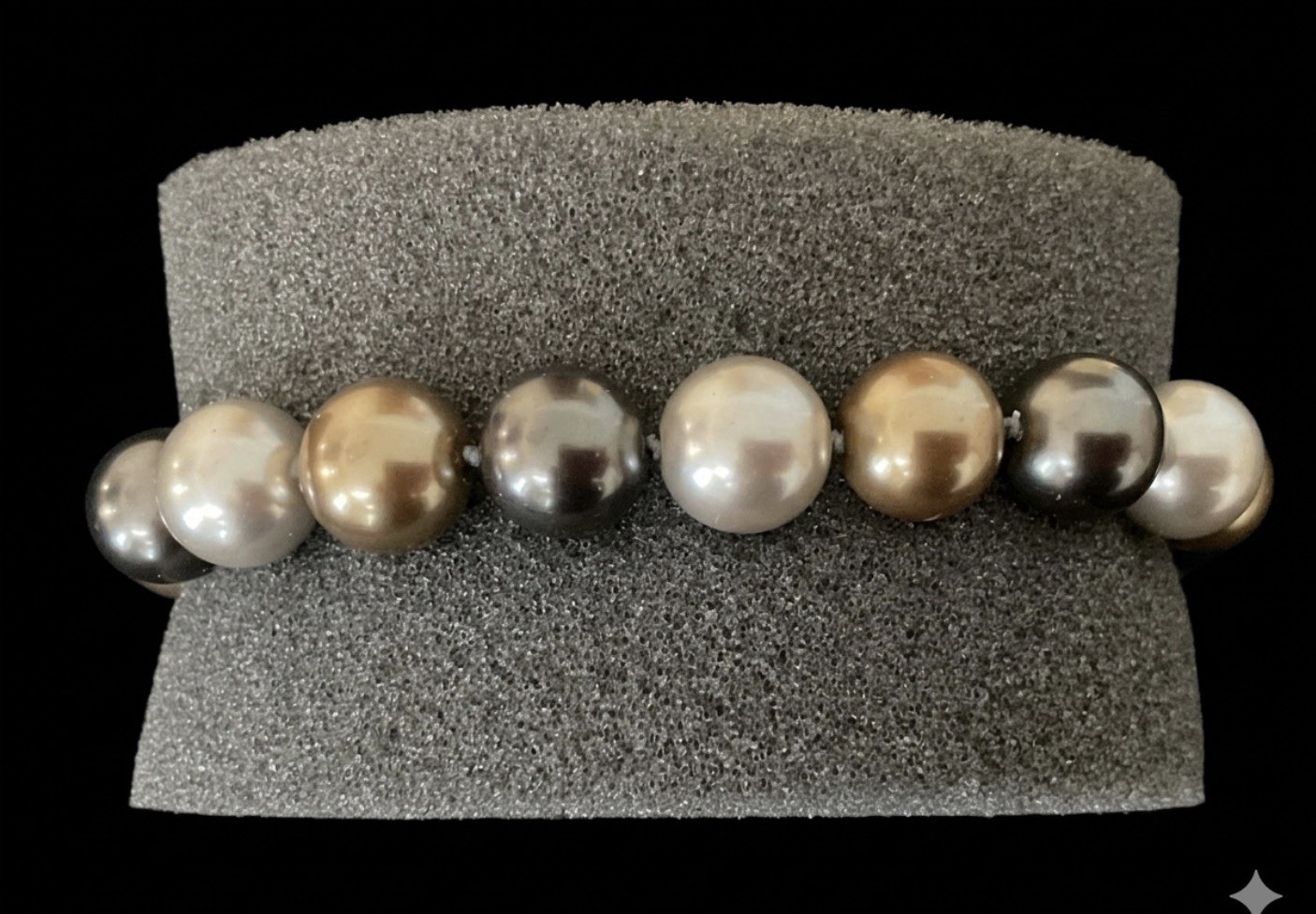 Heidi Daus Multi Colored Glass Pearl Statement Bracelet