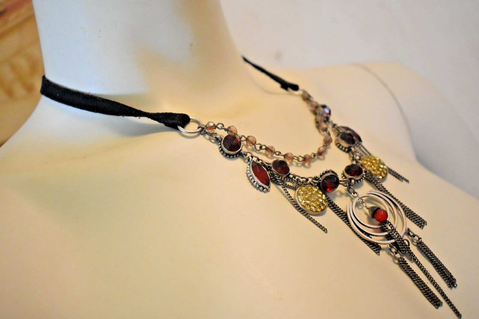 Steampunk Style Layered Statement Necklace