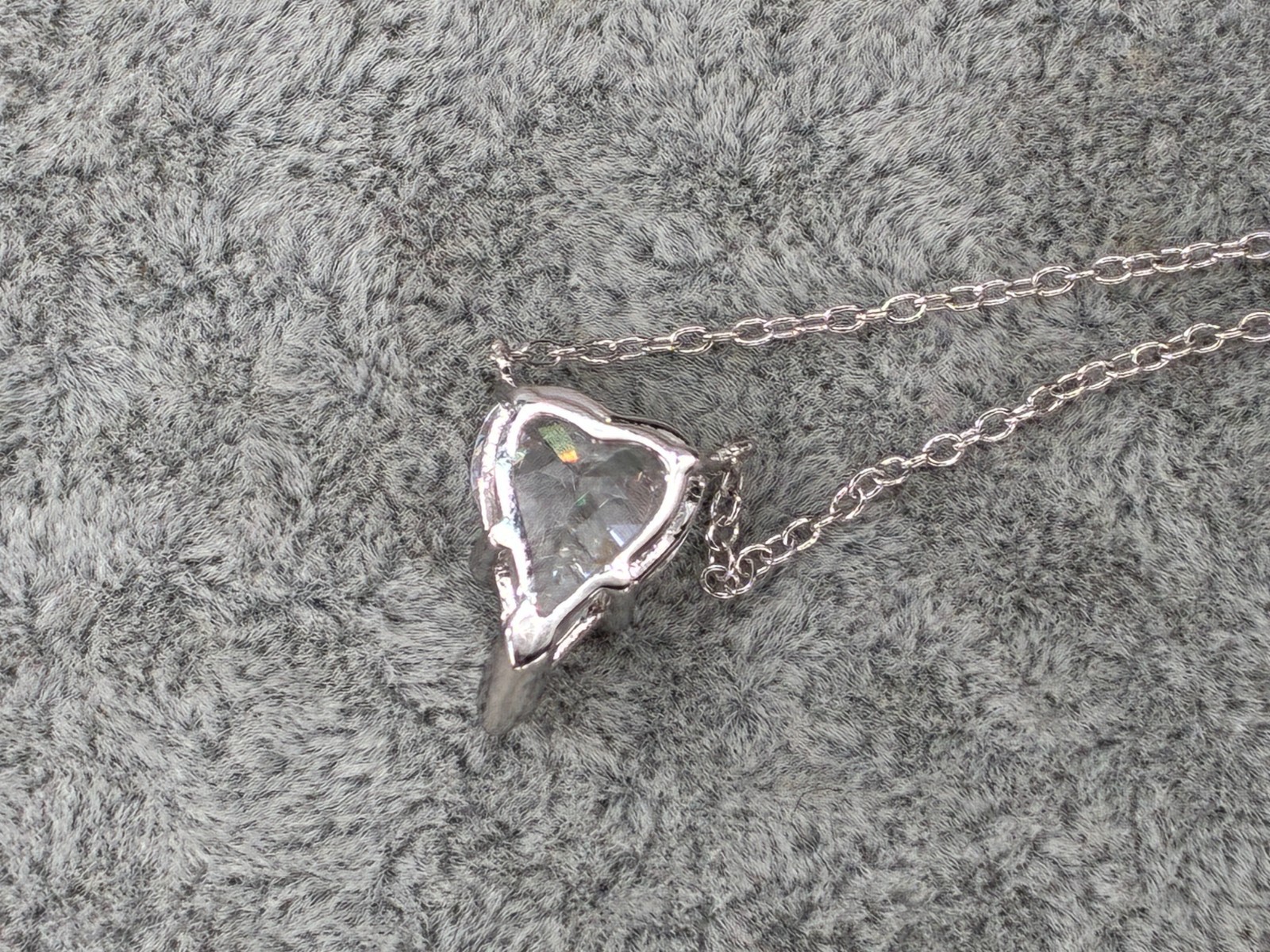 Diamonique Jennifer Miller Heart Charm Pendant Necklace Sterling 925 Rare Model