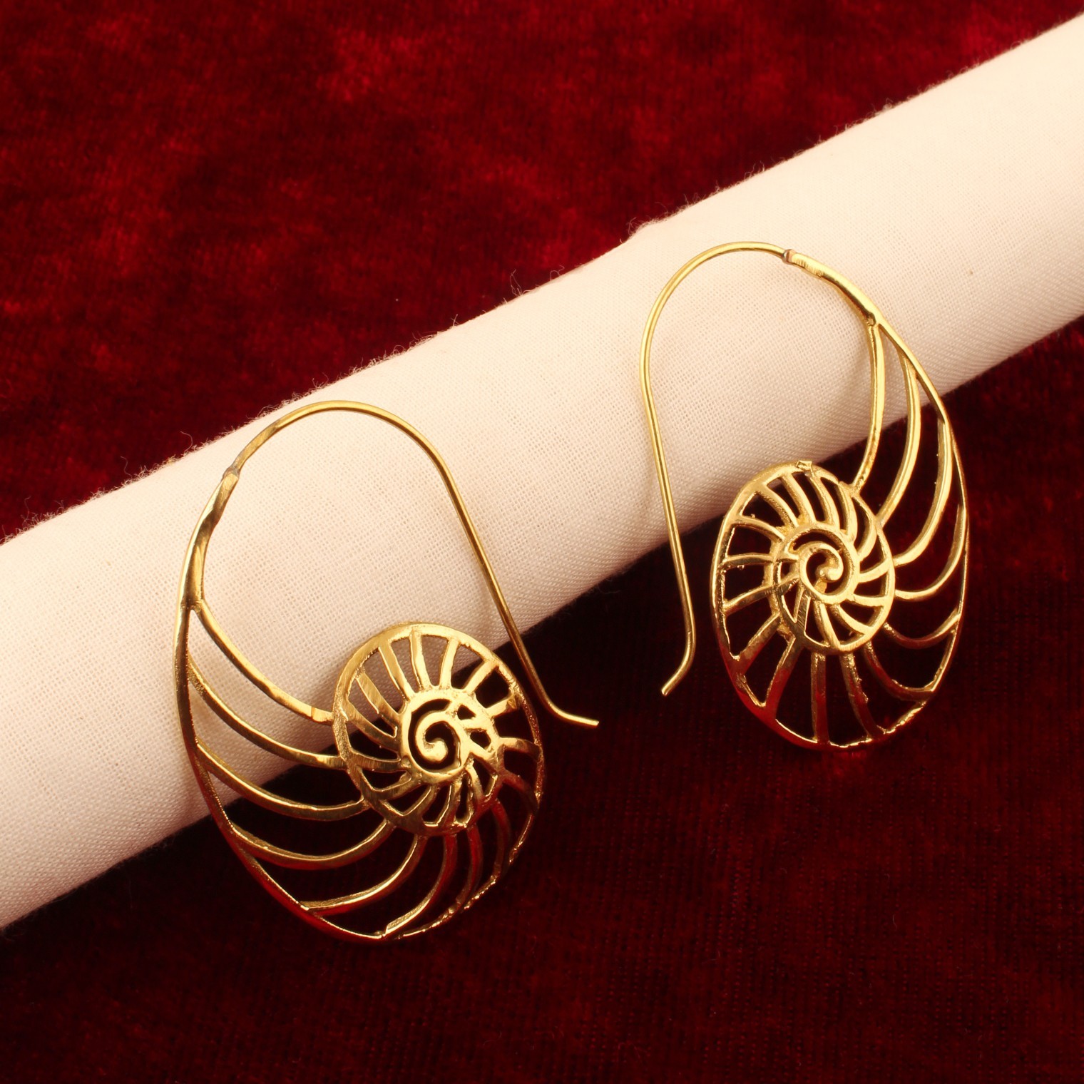 Gold Plating & Silver Plating Dangle Earrings for Women Handmade Spiral Earring
