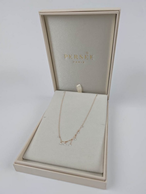 Persée Paris 18ct Yellow Gold 0.32ct Diamond Seven Stone Necklace, 40cm,…
