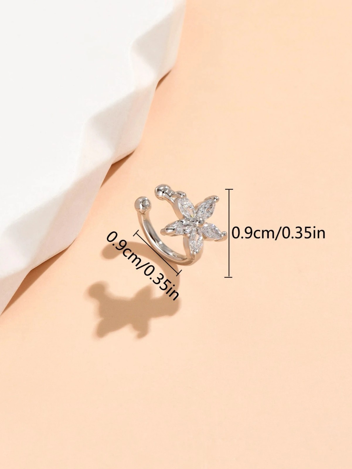 1Pc CZ Flower Ear Cuff Non Piercing Cartilage Clip On Earring Wrap Women Jewelry