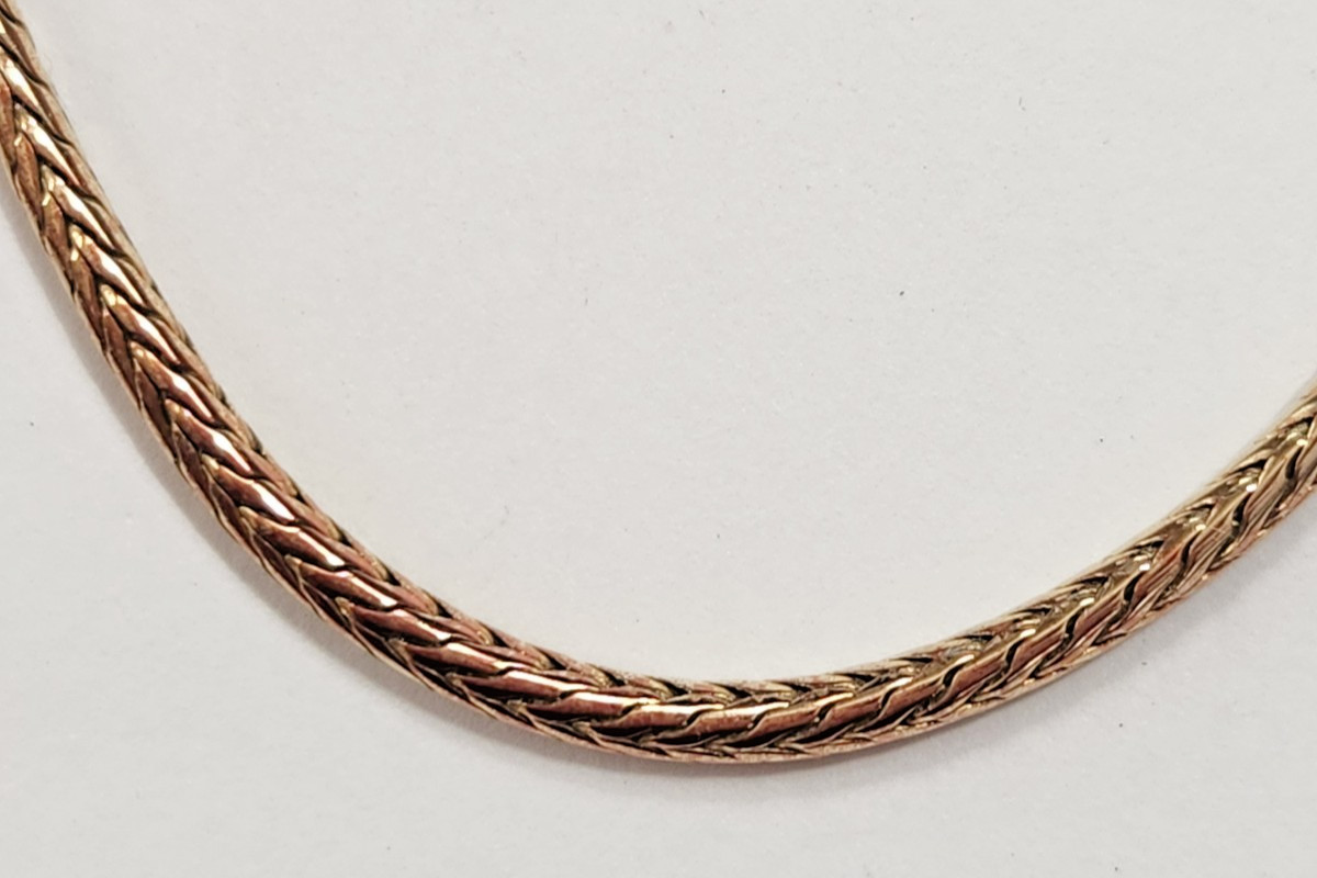 Goldtone Wheat Link Chain Necklace Classic Beauty Jewelry Staple Retro