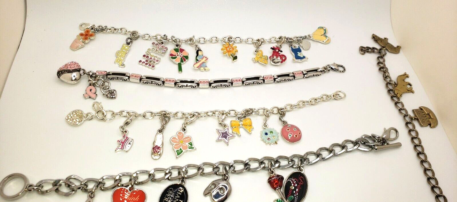 Bundle Charm Bracelets 7 Pre-own Varies sizes. Good Condition See Photos @RK