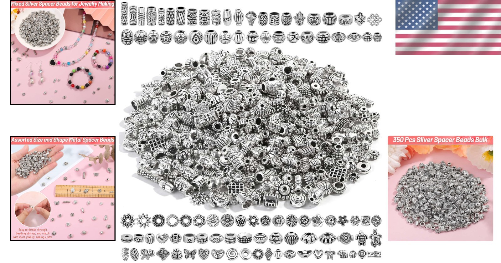 500 Silver Spacer Beads Bulk – DIY Jewelry Making