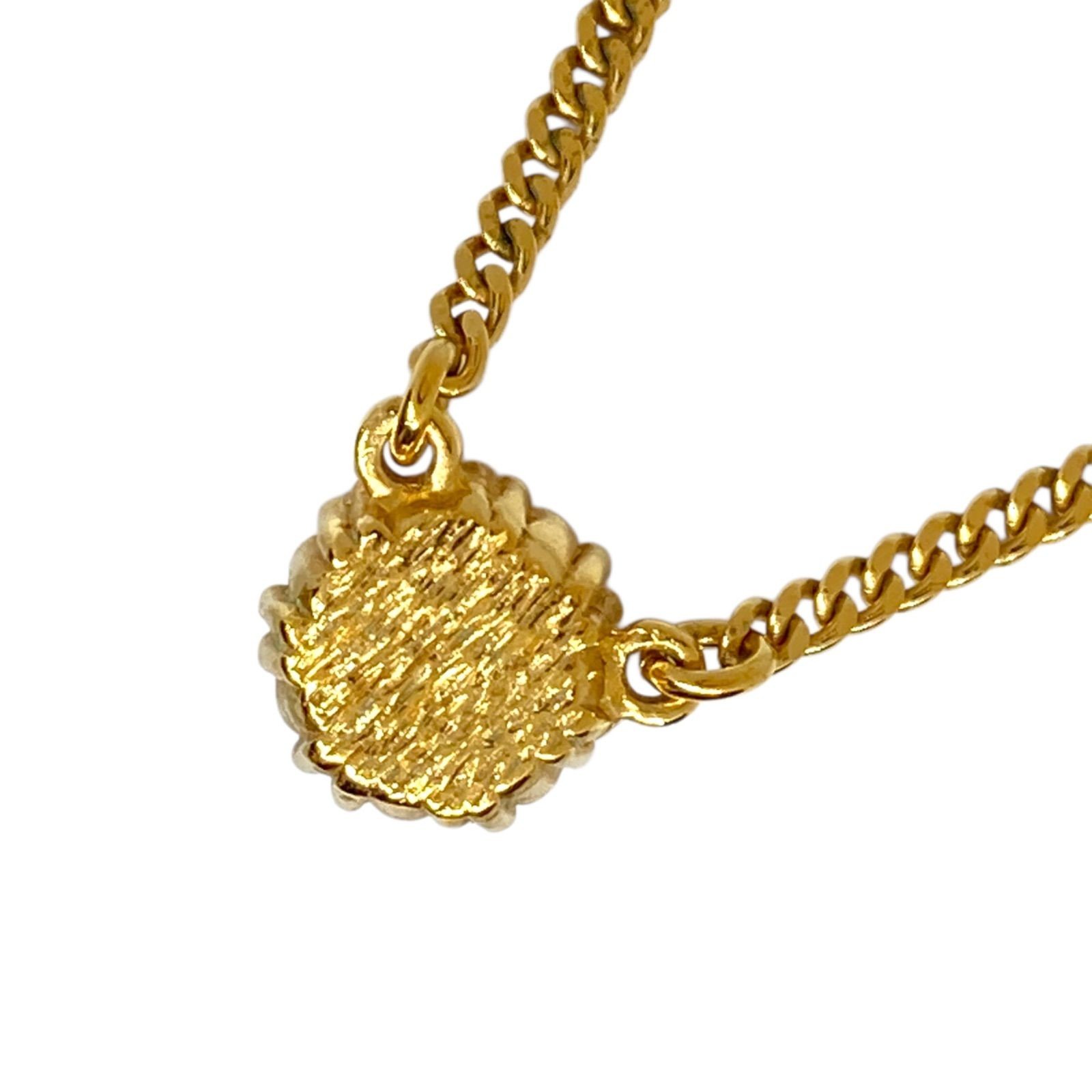 Christian Dior Necklace Gold 17.8in Adjustable 0.4in Top 0.4×0.4×0.1in
