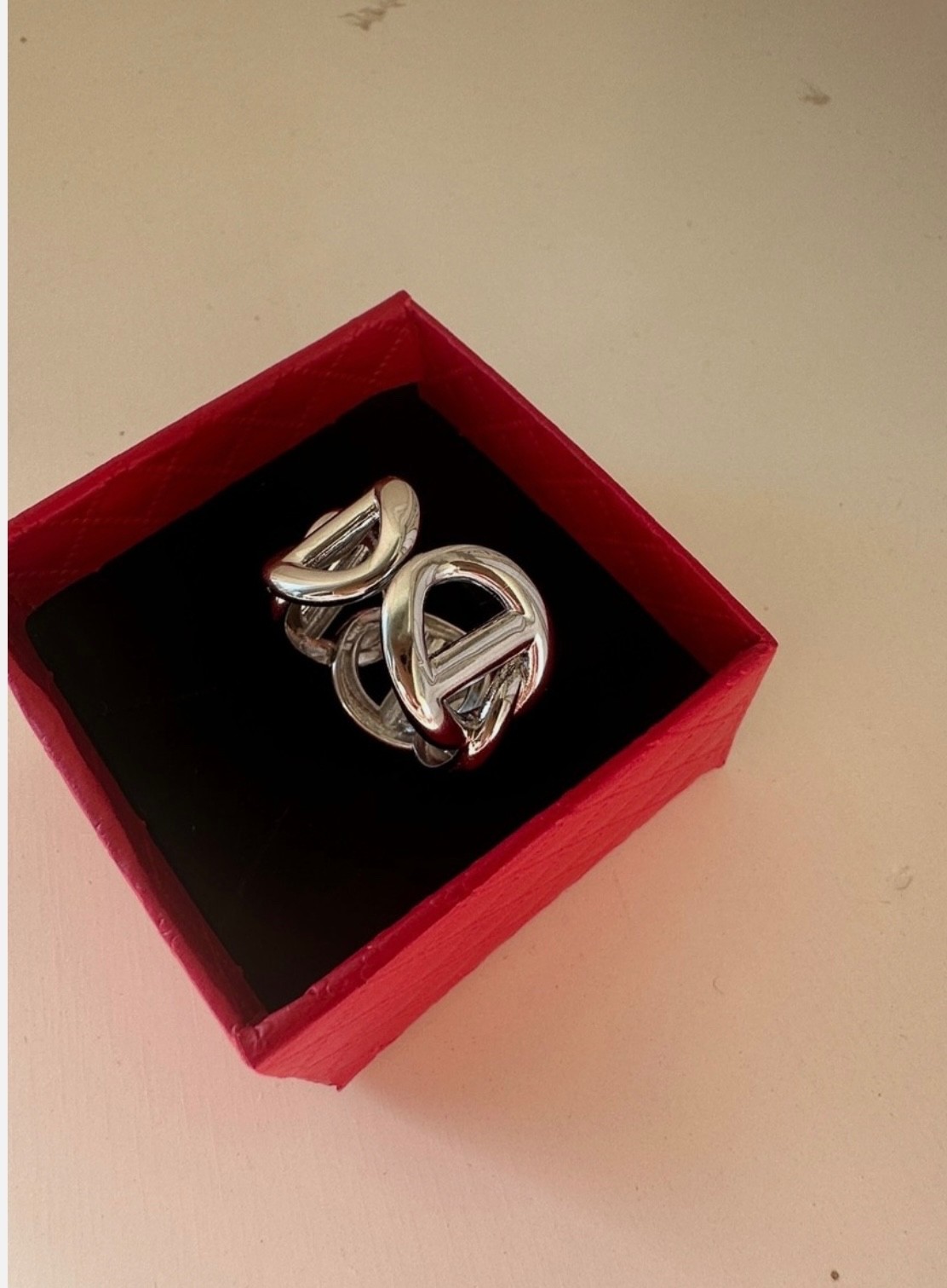 Chunky mariner links silver ring