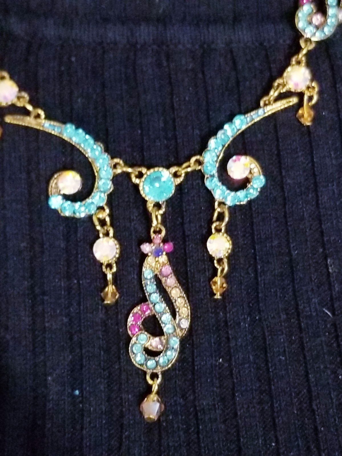 Colorful Choker Rhinestone Crystal Statement Necklace Pageant Prom Boho Gypsy