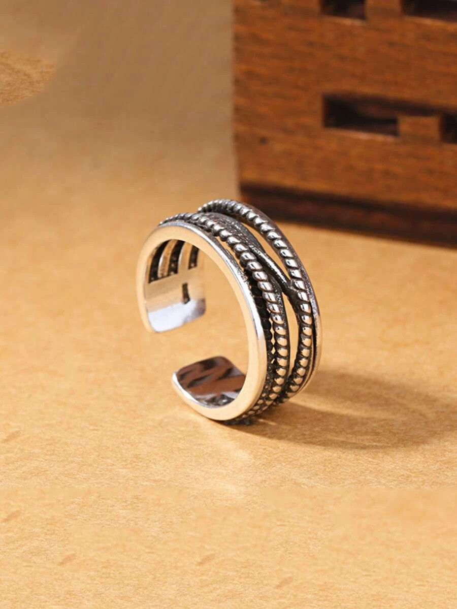 1pc Vintage Adjustable Thumb Ring Boho Multi Layer Open Statement Ring
