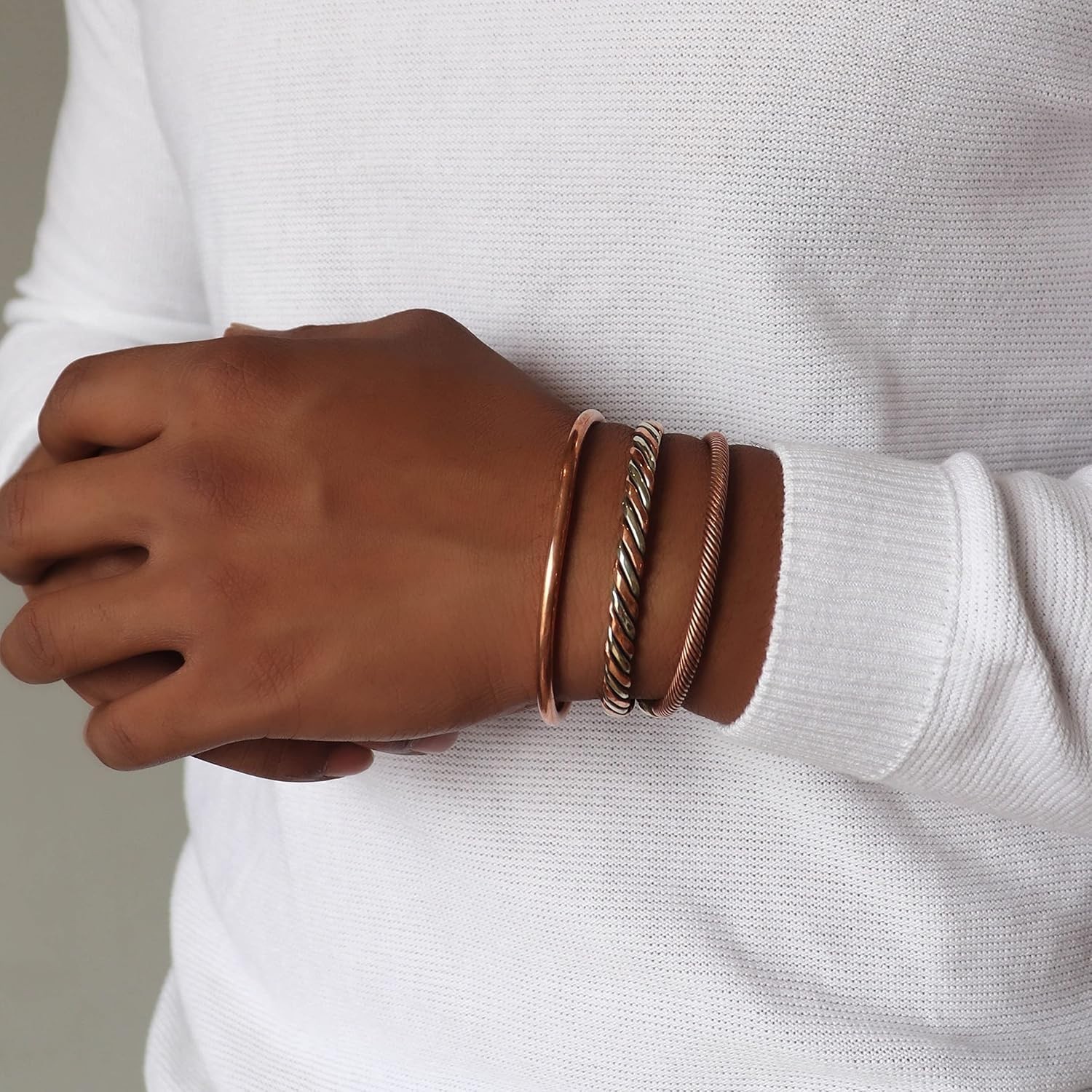 Elegant 3-Piece Copper Bracelet Set – Timeless Gift for Any Occasion