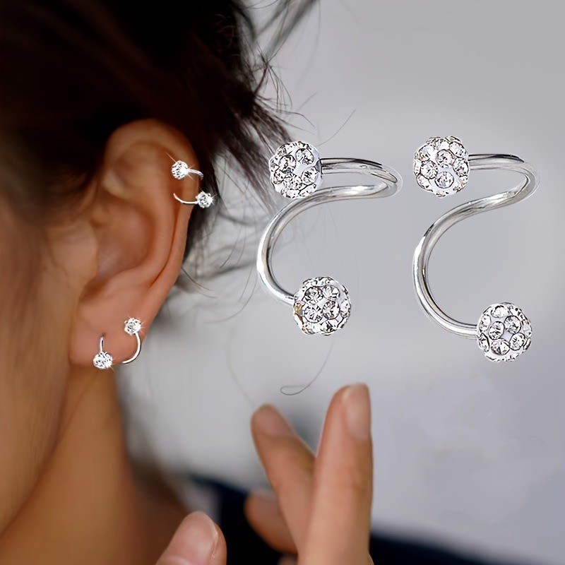 Screw Back S Shaped Hoop Earrings Hypoallergenic For Sensitive Ears Piercing Jew