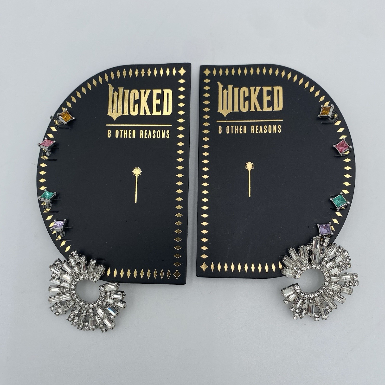 Wicked 8 Other Reasons X Revolve Glisten 5 Piece Earring Set Glass & Rhodium