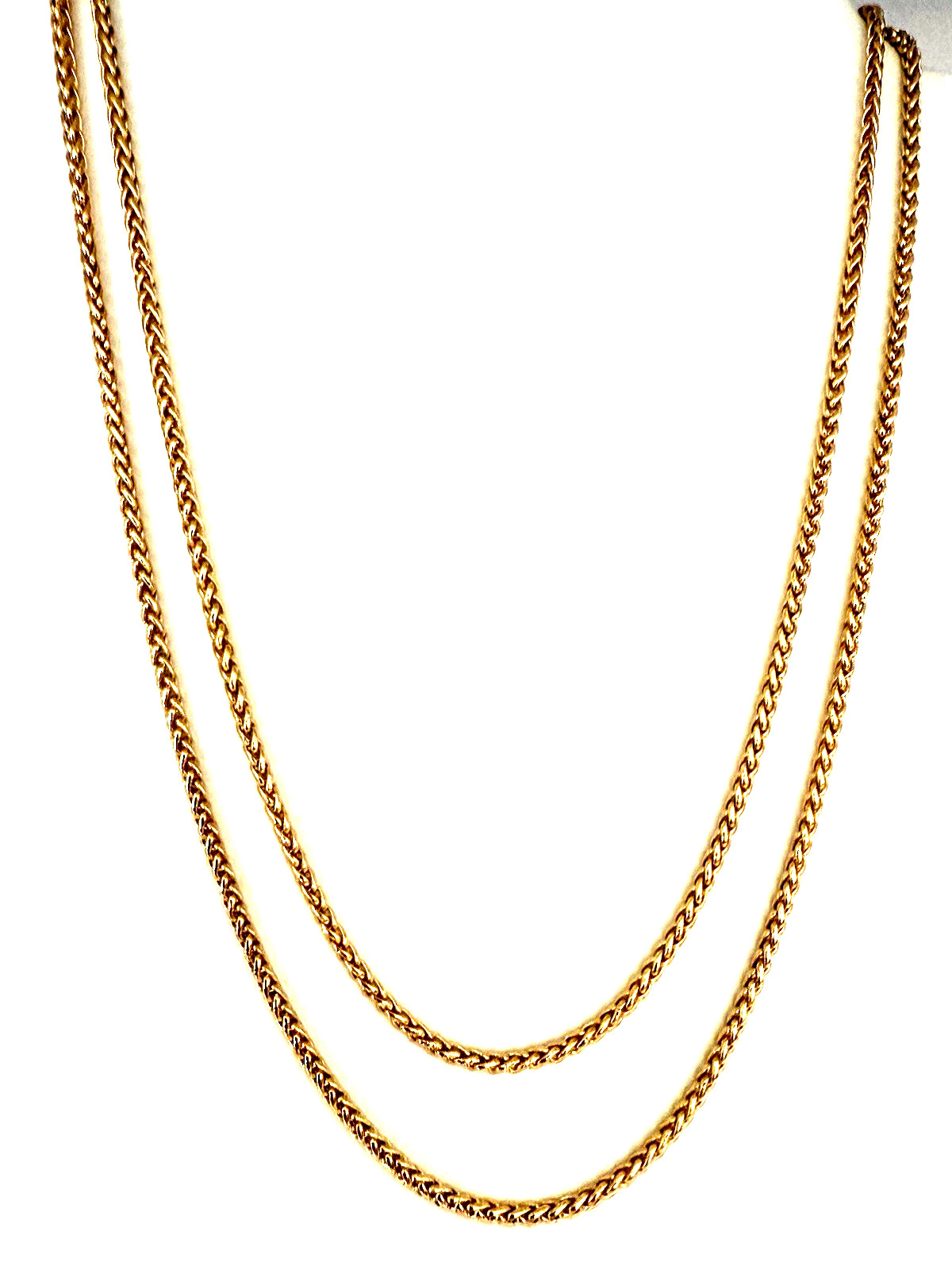 Ann Taylor 29″ Gold Tone Spiga/Wheat Chain Necklace