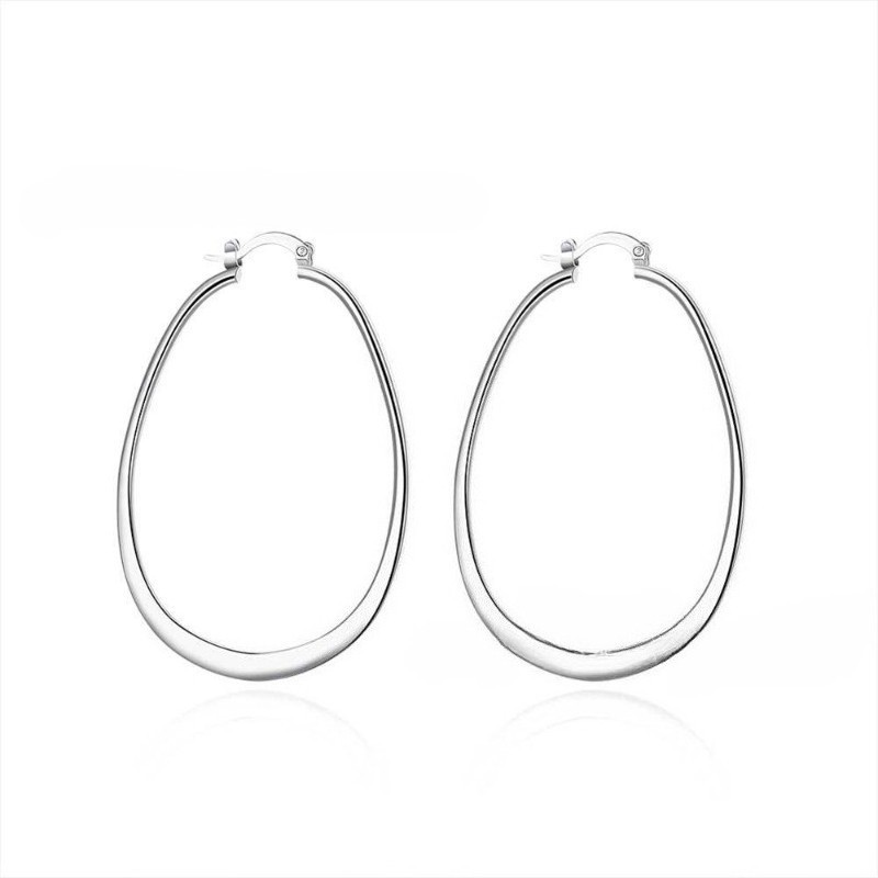Women’s Silvery Fashion U-shaped Earring Pendant Copper Ear Buckle Jewelry Gift