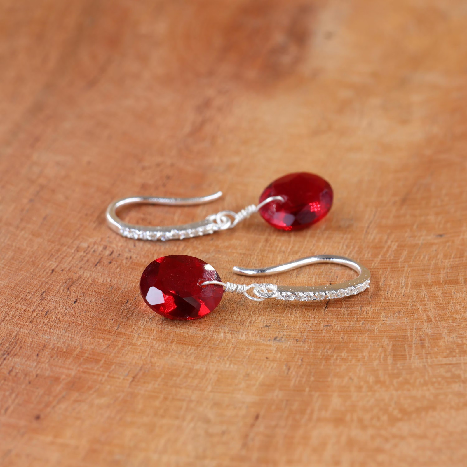 Ruby Drop Earrings, Artisan Jewelry, Fashion Earrings for Everyday Style