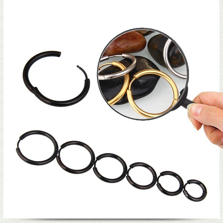 Titanium Steel Hoop Earrings Women Men Earrings Unisex Pair Thin Huggie