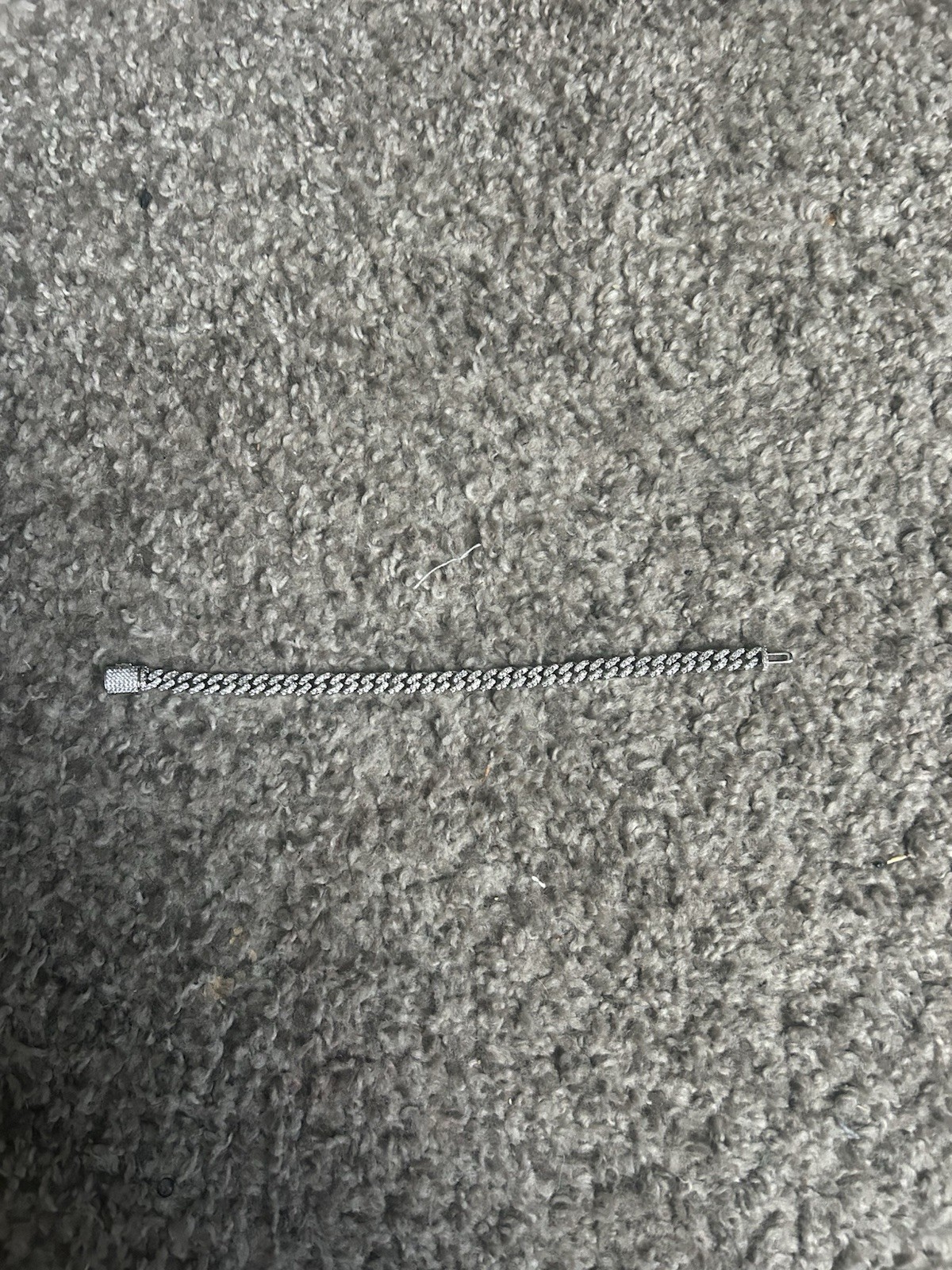 6MM 7Inch Silver Moissanite Chain Bracelet with Box Clasp Closure, Chain Style