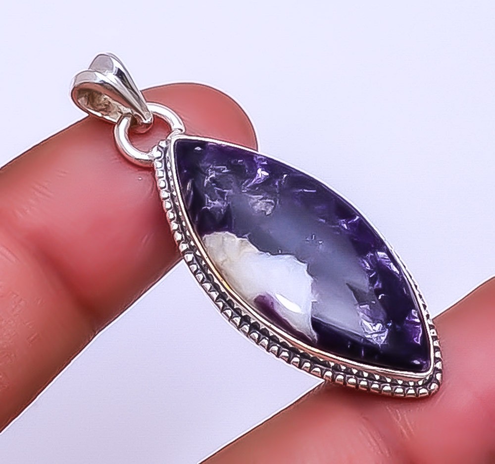 Lepidolite – San Diego Gemstone 925 Sterling Silver Pendant 1.76″ P_9359_148_44