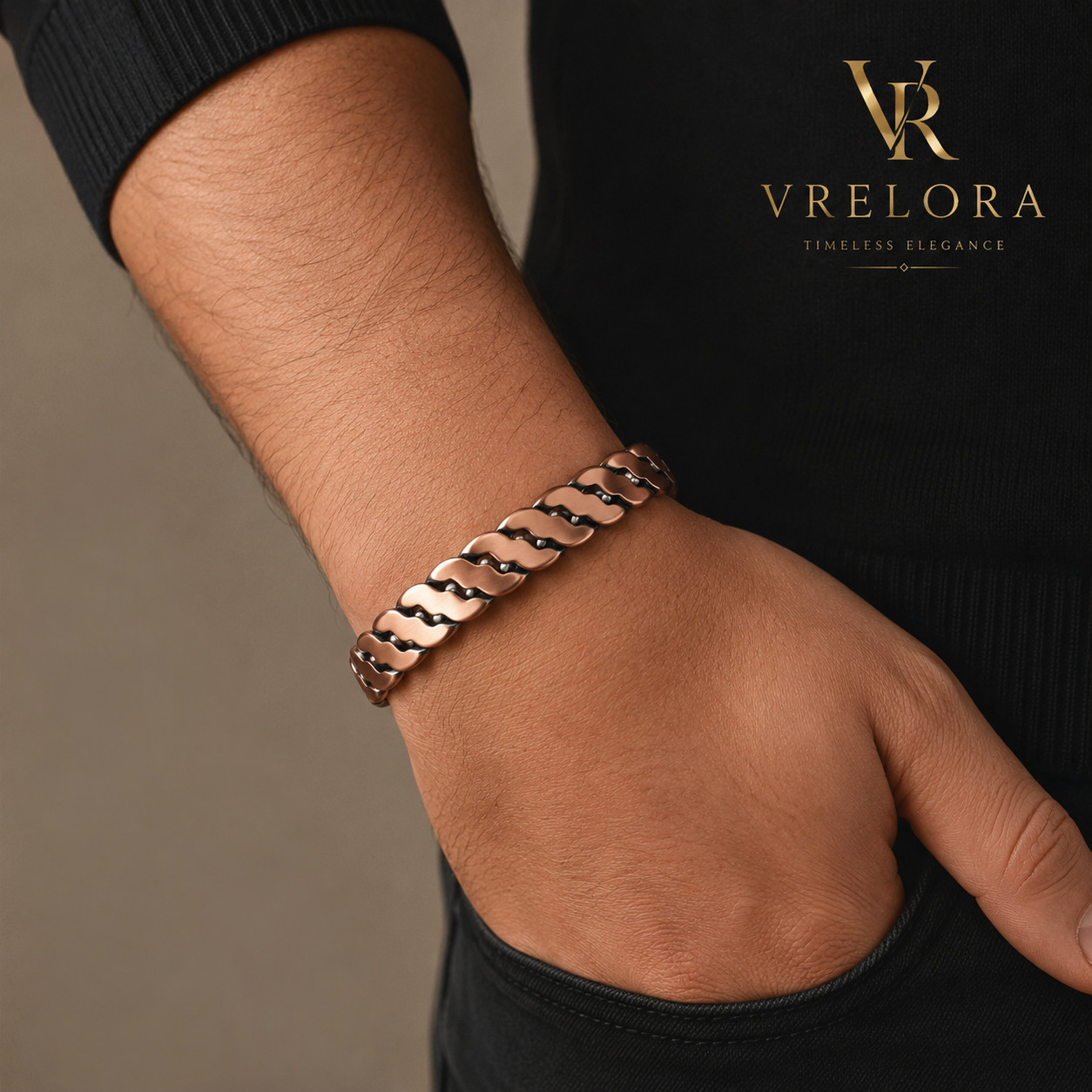 Luxury Copper Magnetic Bracelet for Men & Women – Adjustable Health Energy Cuff