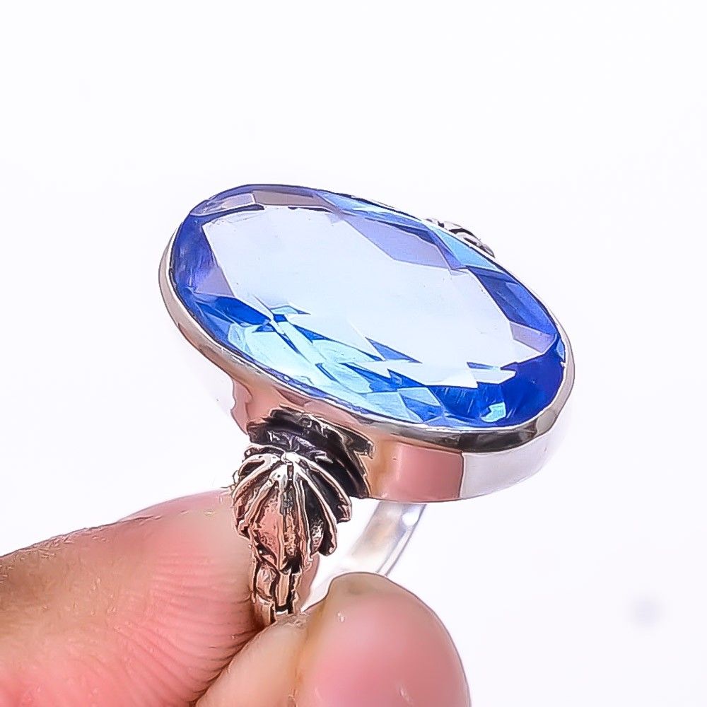 Tanzanite 925 Sterling Silver Handmade Ring S.6.5 R_9363_309_12, Christmas Gift