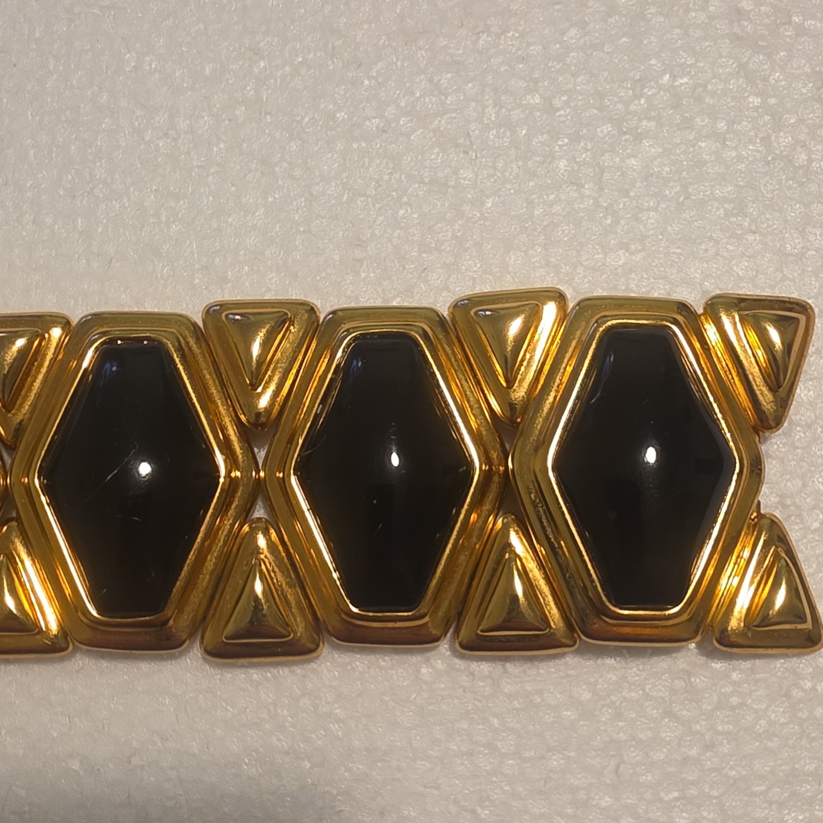 Gold & Black Hexagon Link Bracelet