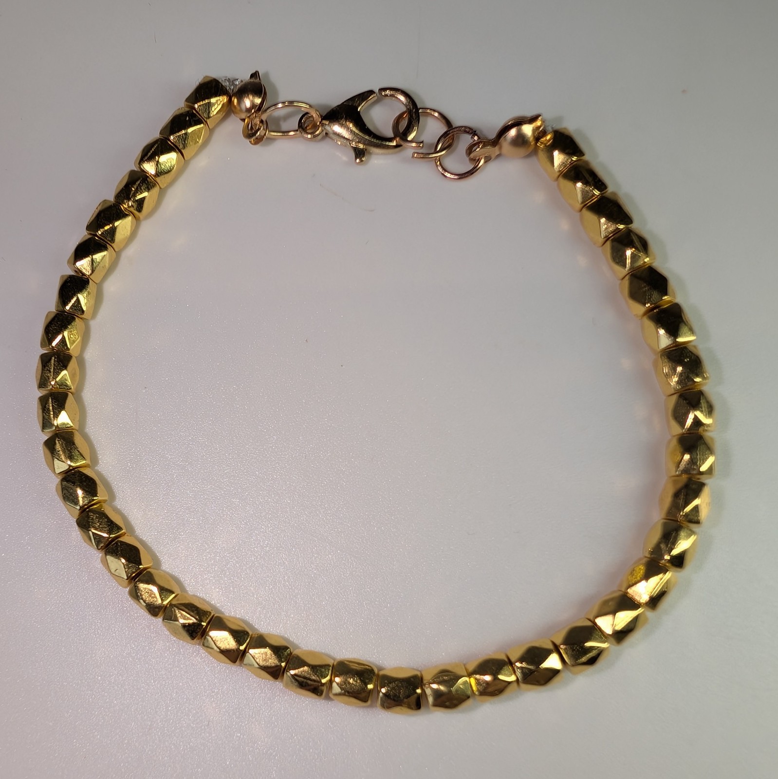 Lot of 3 Gold Tone Bracelets with Star Heart And Geometric Beads, Lobster Clasp