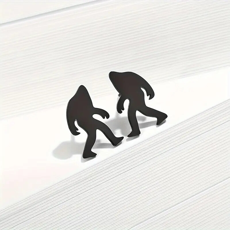 Sasquatch Stud Earings – Color Gold, Silver or Black – Bigfoot Style -Wear Proud