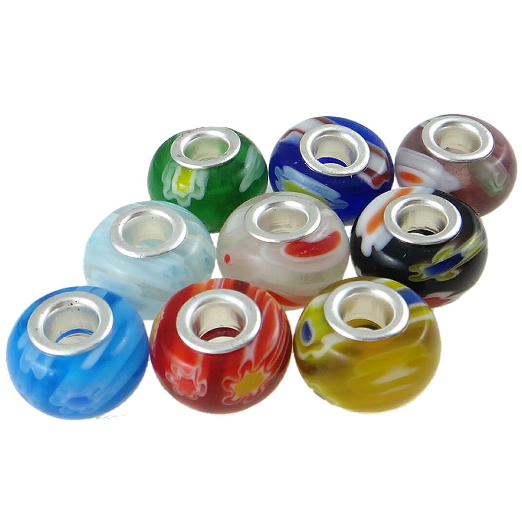 Wholesale Lot 25 50 100 250 European Bracelet Beads Mixed Murano Art Glass NEW