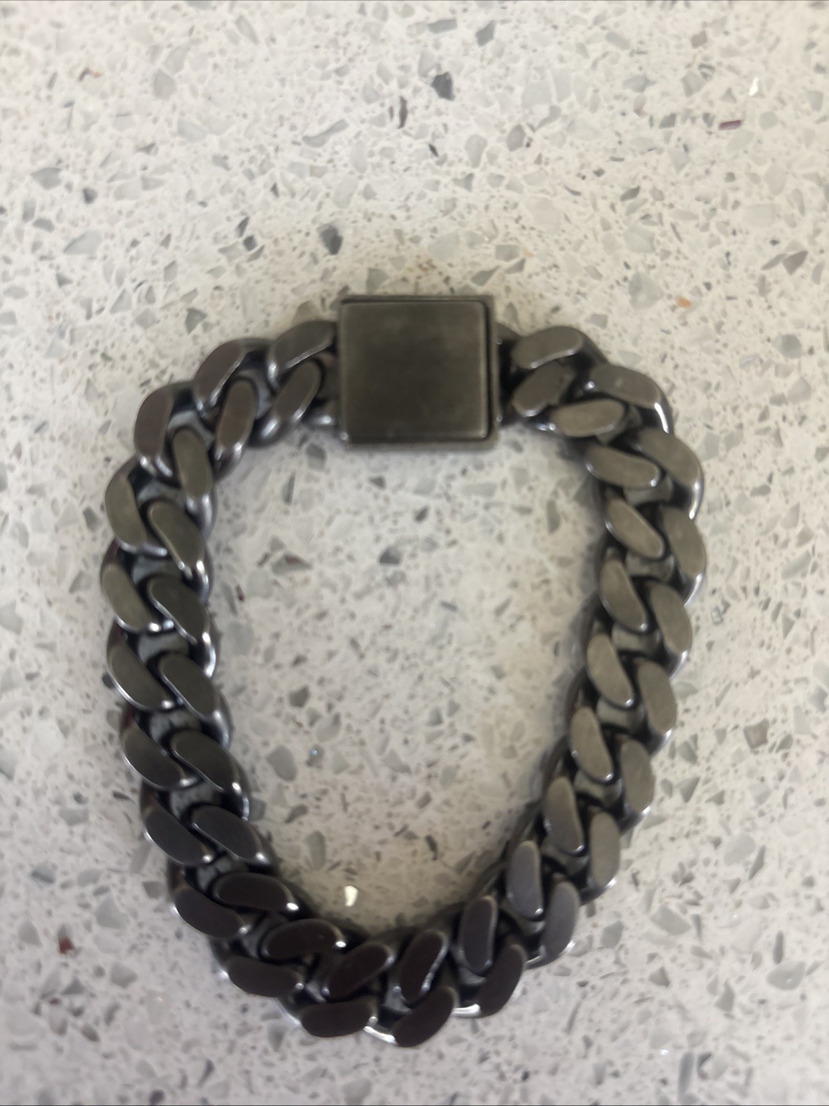 FENDI FF Logo Chain Bracelet S Bangle Stainless Steel Chain Authentic
