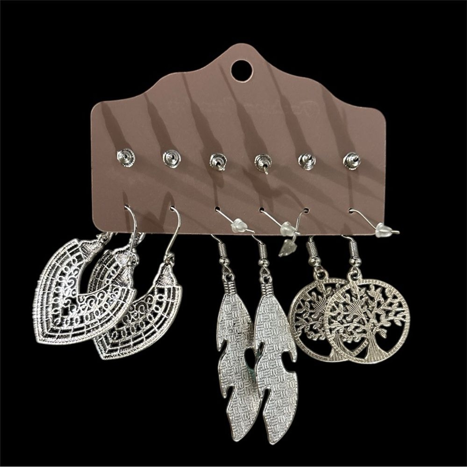 Bohemian Silver and Blue Earrings Set