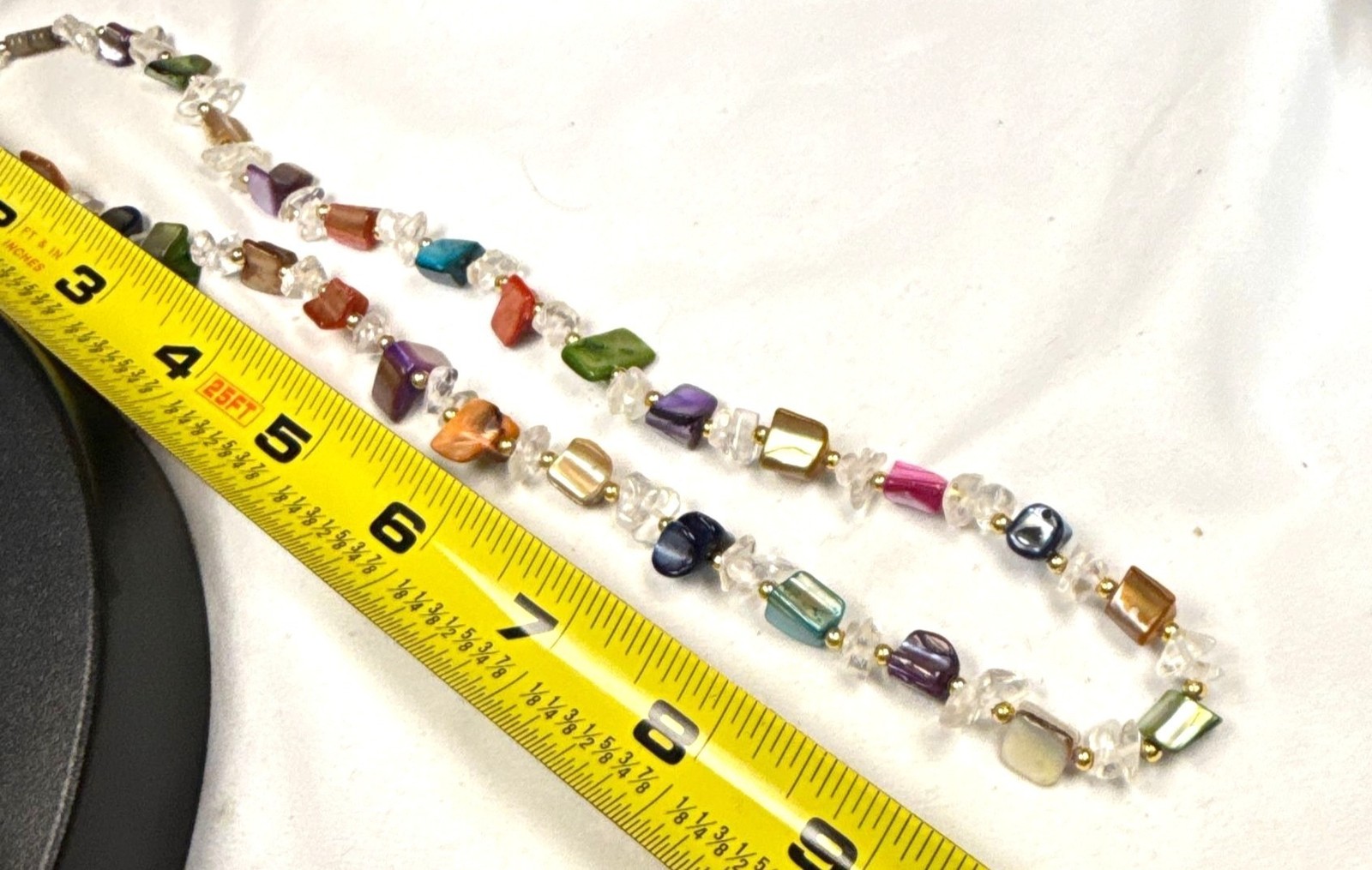 Multicolor Stone Beaded Necklace Barrel Clasp Gemstone Jewelry Bohemian