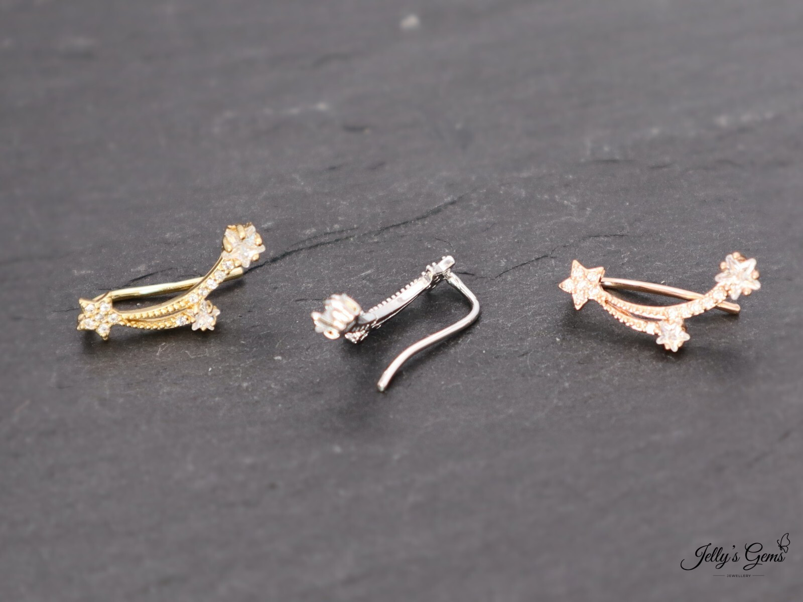Fallin Star Crawler Gold Silver Cartilage Helix Lobe Tragus Conch Earring Her UK