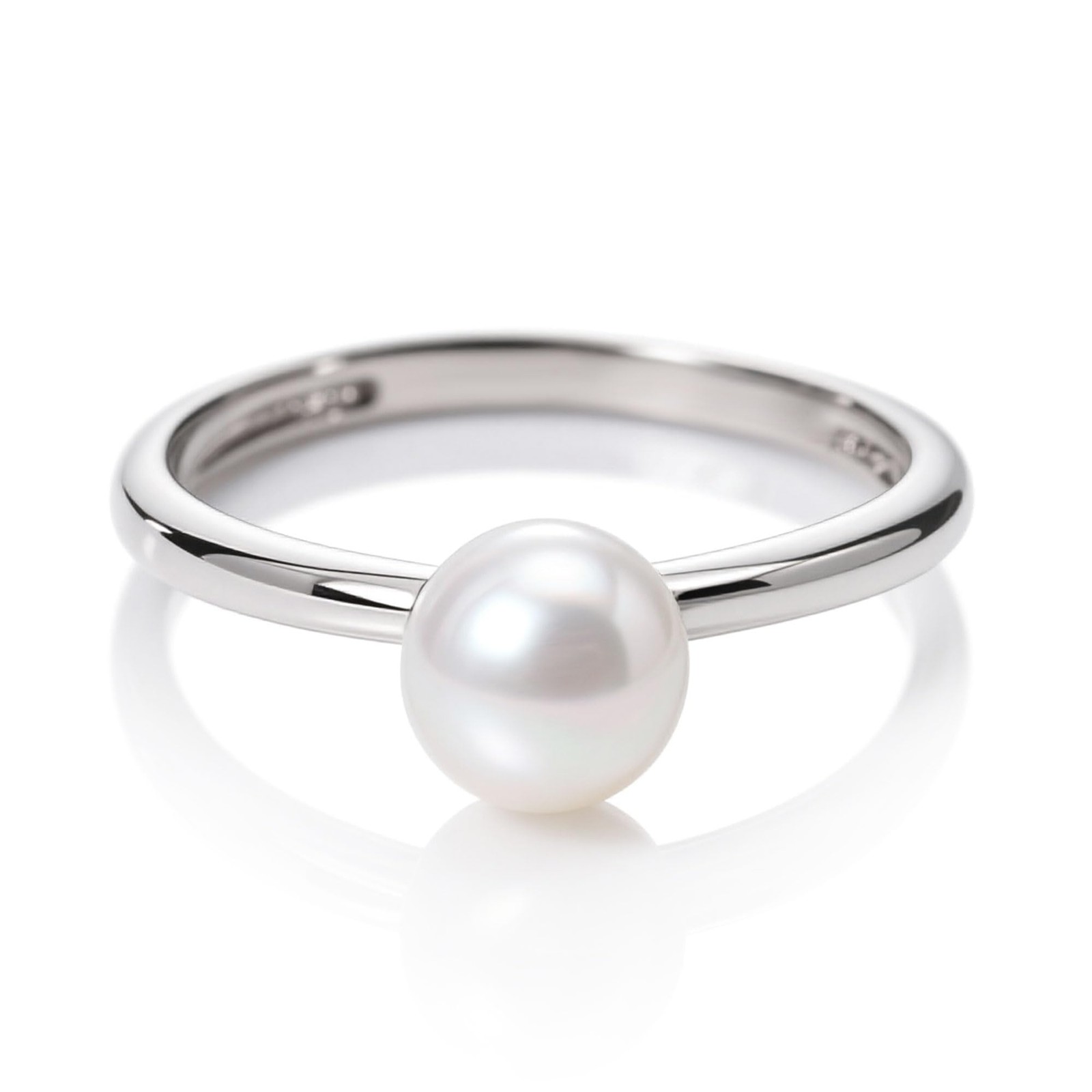 Warm Fortune Single Pearl Promise Ring for Her – 18K Gold Plated, Stackable Gift