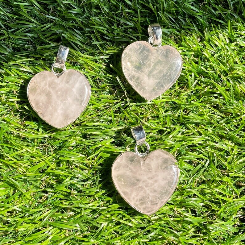Rose Quartz Silver Pendant 925 Sterling Silver Pendant Handmade Gemstone Pendant