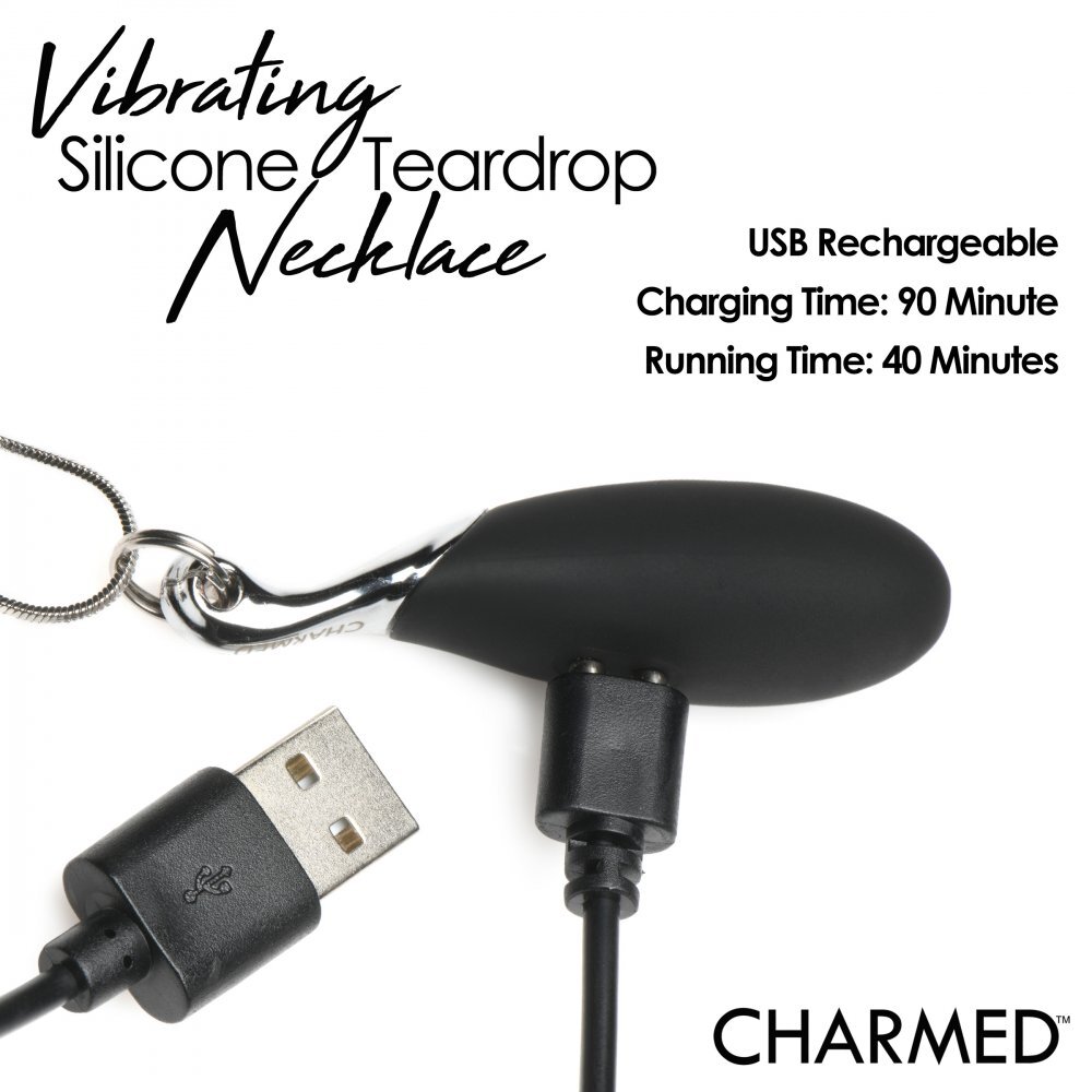 Charmed: 10X Vibrating Silicone Teardrop Necklace —FREE SHIPPING!!!