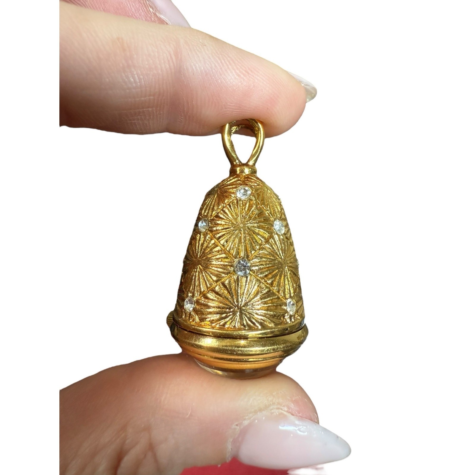 Diane Von Furstenberg DVF Necklace Clock Watch Pendant Gold Starburst Jewelry