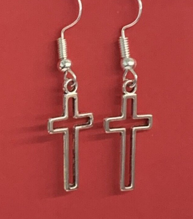 Cross Earring, Christmas Earring, Easter Earring, Cross Outline Earring, Jesus