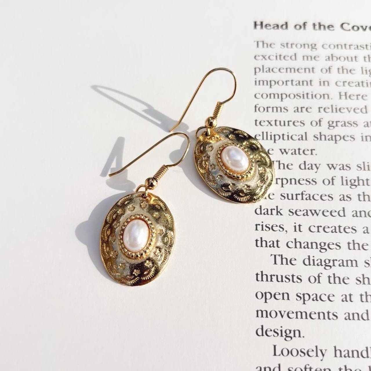 Vintage Gold Pearl Earrings