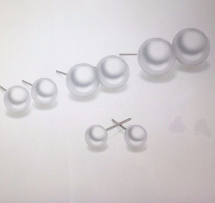 12 pair/sheets 6mm/8mm/10mm/12mm Pearl Stud Earrings