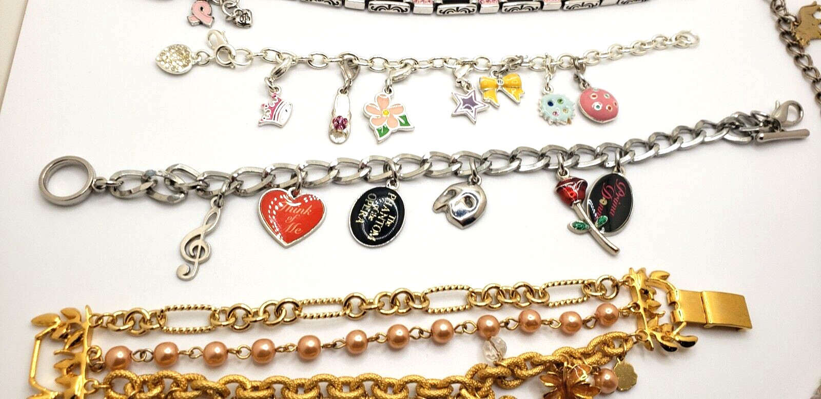 Bundle Charm Bracelets 7 Pre-own Varies sizes. Good Condition See Photos @RK