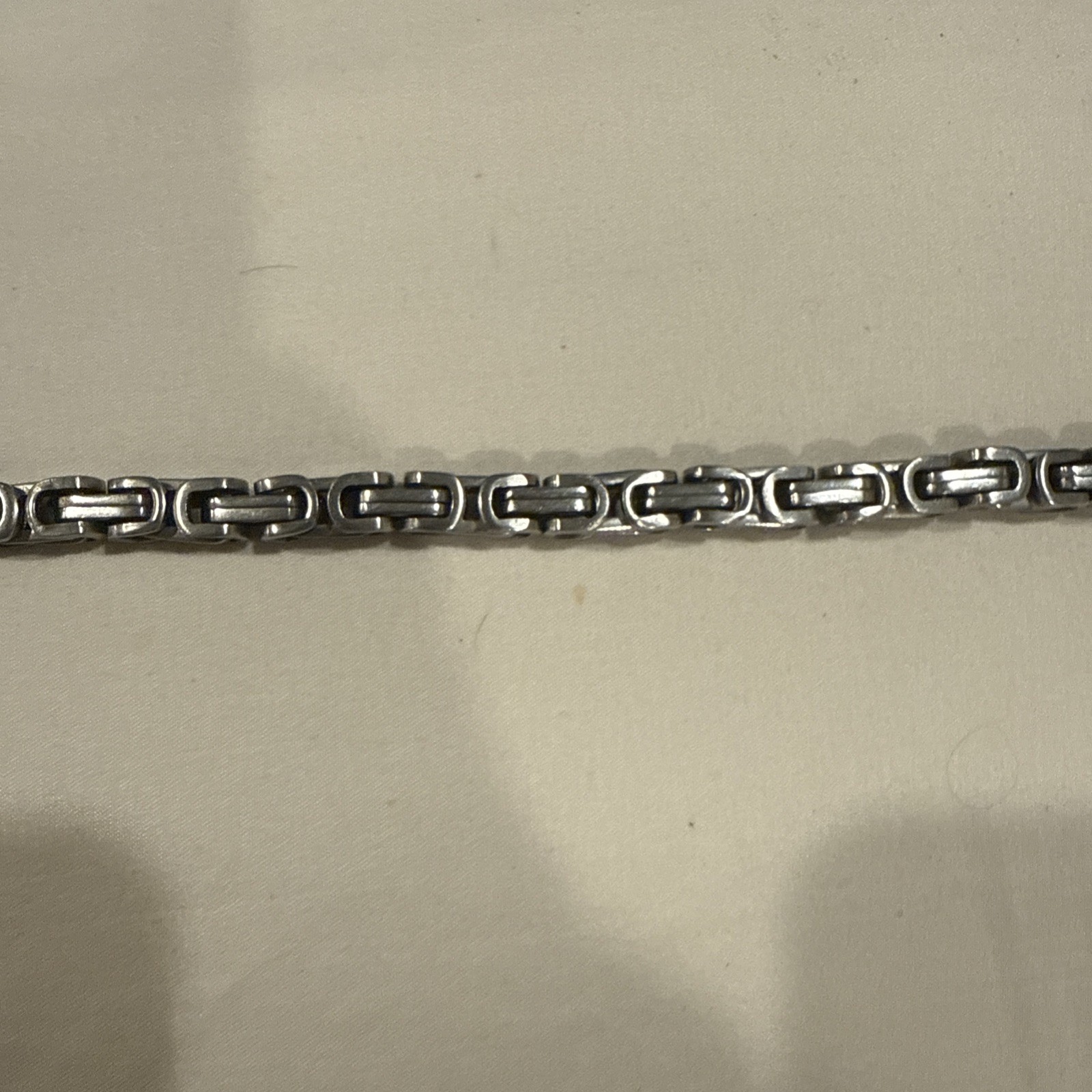 20 INCH LENGH STAINLESS STEEL SILVER BYZANTINE TURKISH BOX NECKLACE