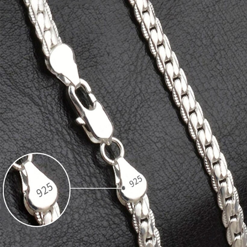 925 Sterling Silver Plated Chain Necklace Jewelry for Women Men*